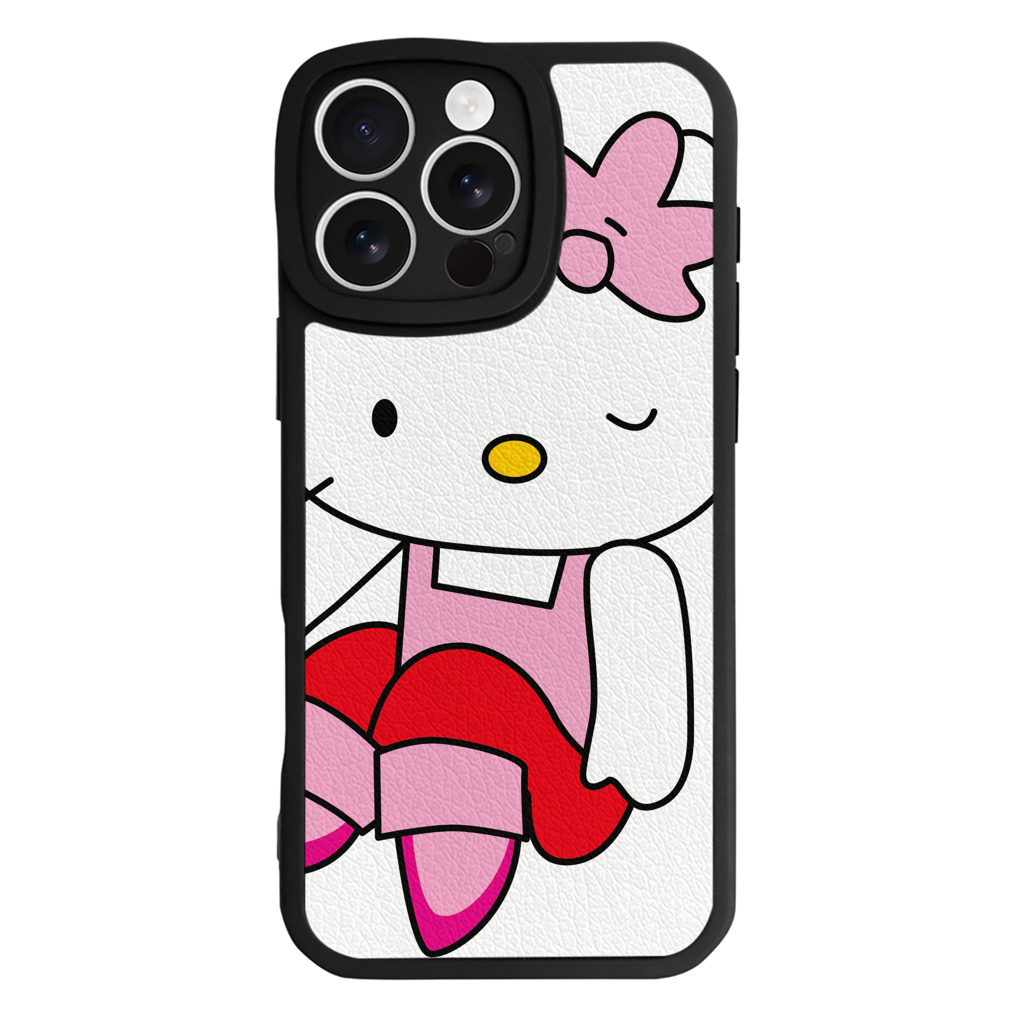 （画像用） Hello Kitty ハローキティ 【iPhone 16シリーズ対応】シリコンスマホケース（レザー調） 材質：シリコン